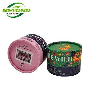 Free Design Recycled Custom Printing Luxury Eco Friendly Cardboard Round Black Cosmetic Beauty Paper Cylinder Tube Box Packaging