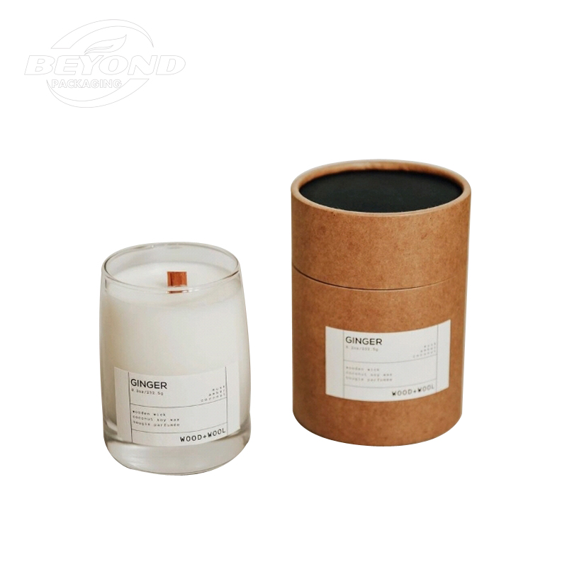Custom Size Perfume Bottle Packaging Biodegradable Cardboard Candle Paper Tube For Candle Jar Packaging