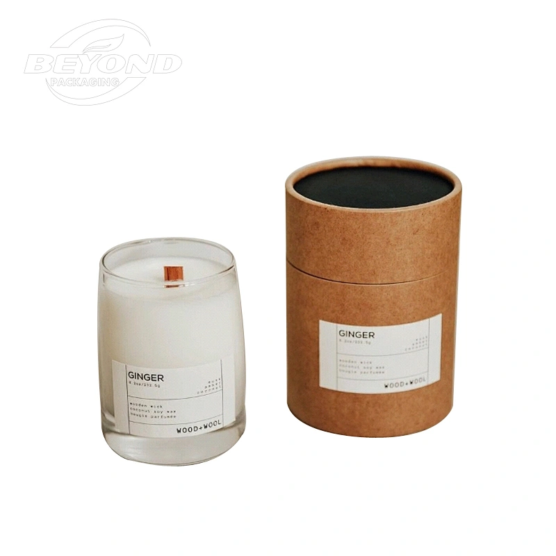 Custom Size Perfume Bottle Packaging Biodegradable Cardboard Candle Paper Tube For Candle Jar Packaging
