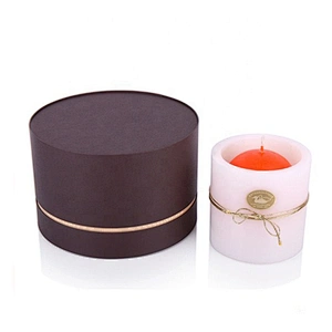 custom CMYK printing recycled kraft cardboard round box cylinder circle paper tube packaging for candle jar