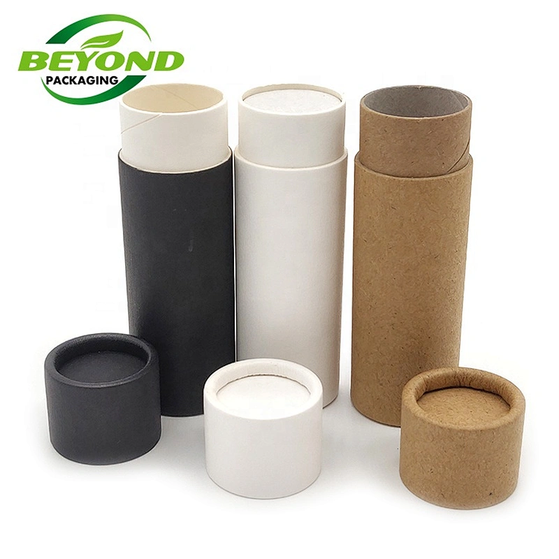 Eco friendly Kraft biodegradable cosmetic empty container 1Oz 25g lip balm tubes lipstick push up tube