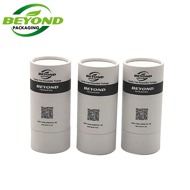 Recycled  High Quality New Design Paper Tube For Perfume  Bottle and Dropper Bottle Packaging With White Card Insert