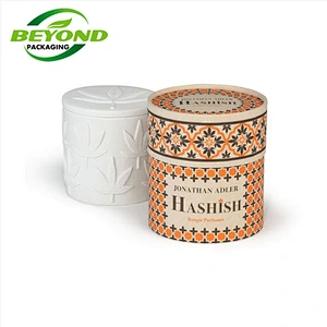 Custom Printed Cardboard Cylinder Candle Packaging Box Paper Tube  for Christmas Candle Holder