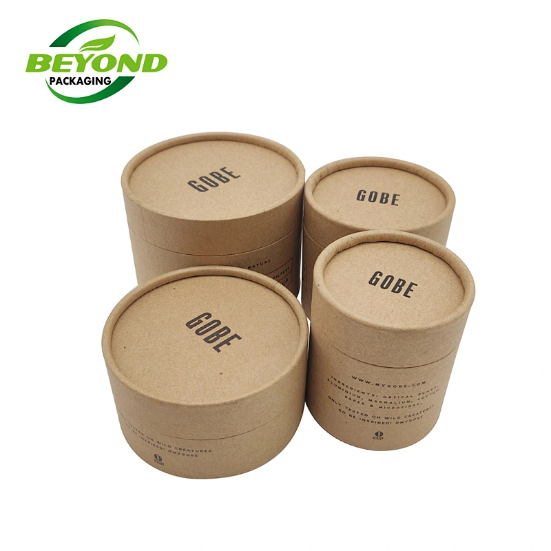 Eco Jar Custom size Kraft Cardboard 100% Wax Lined Biodegradable paper Cosmetic lip balm paper jar
