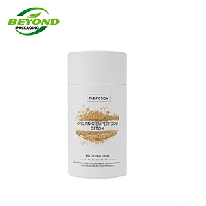 Food Grade Recycled Coffee Kraft Paper Core Tube Cylinder Cardboard Tea Round Packaging For Protein Collagen Superfood Powder