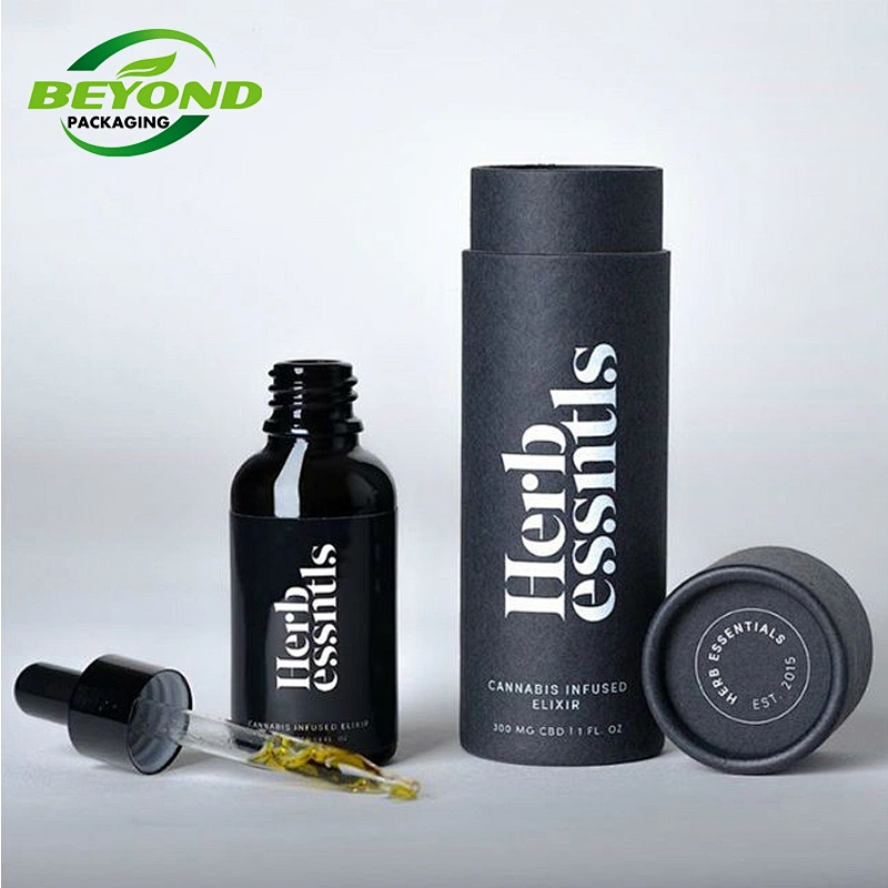 custom spot UV coating skin care perfume double paper tubes serum bio degradable cosmetic packaging for 30ml bottle