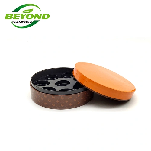 Eco Friendly Container Black PET Food Grade Circle Candy Box Paper Packaging Boxes For Chocolate