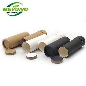 Empty Biodegradable Cardboard Deodorant Paper Tube Packaging Vagan Kraft Natural Push Up Paper Tube White Black Brown Colors