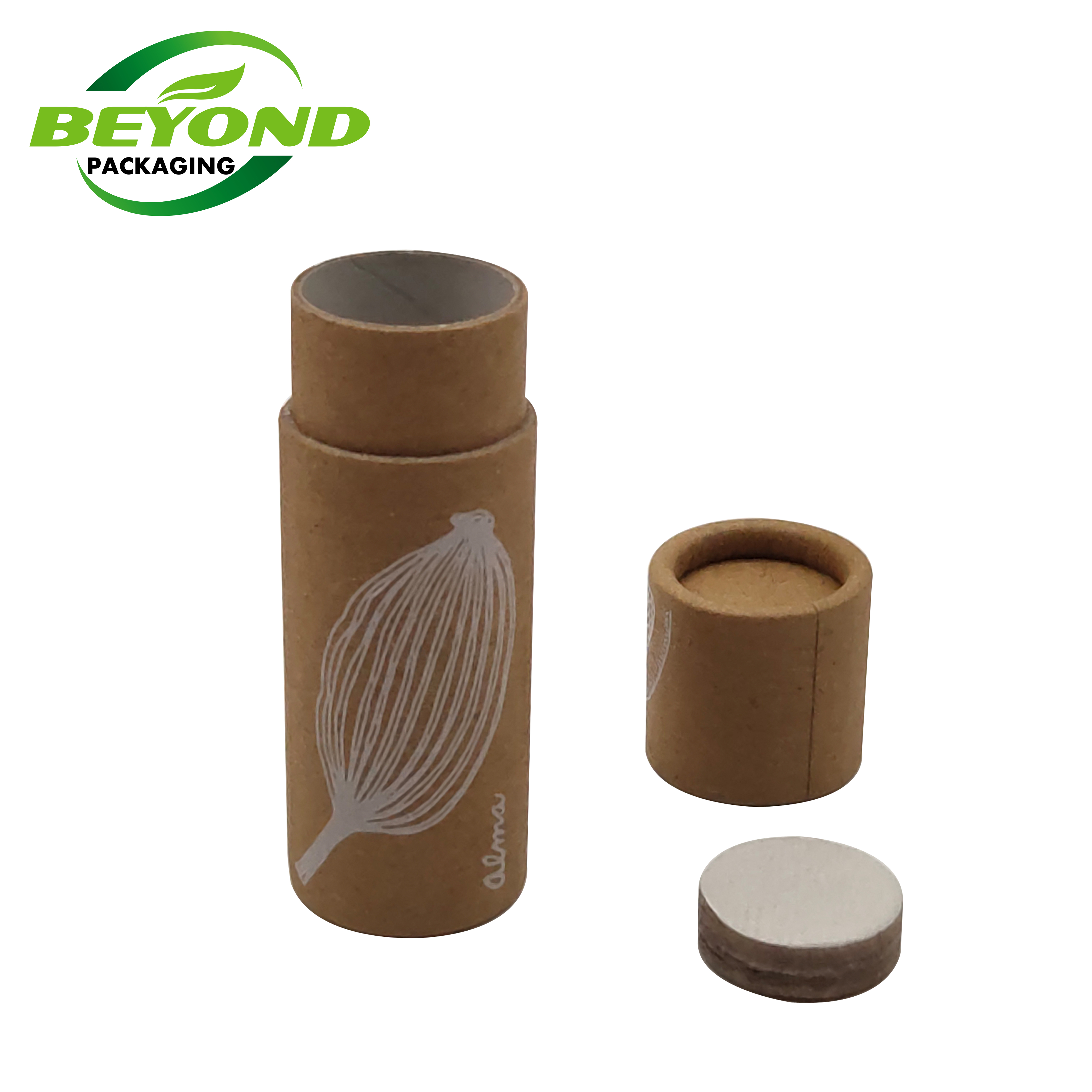 Biodegradable 0.3 Oz Natural  Eco friendly deodorant push up paper tubes for Lip Balm Deodorant Packaging