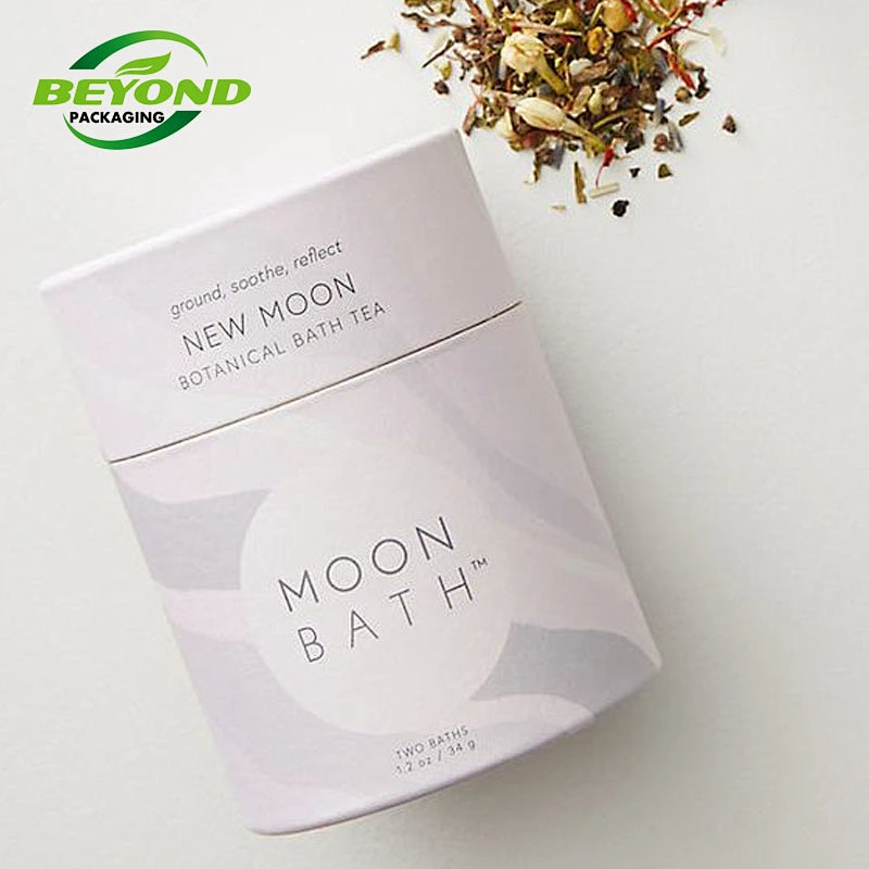 Custom printing logo tea paper tube packaging food grade cardboard cylinder container for tea round box packaging