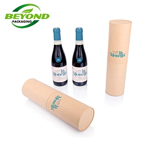 Eco Packaging Biodegradable Eco Kraft Paper Tube Packaging Box For Little Wine