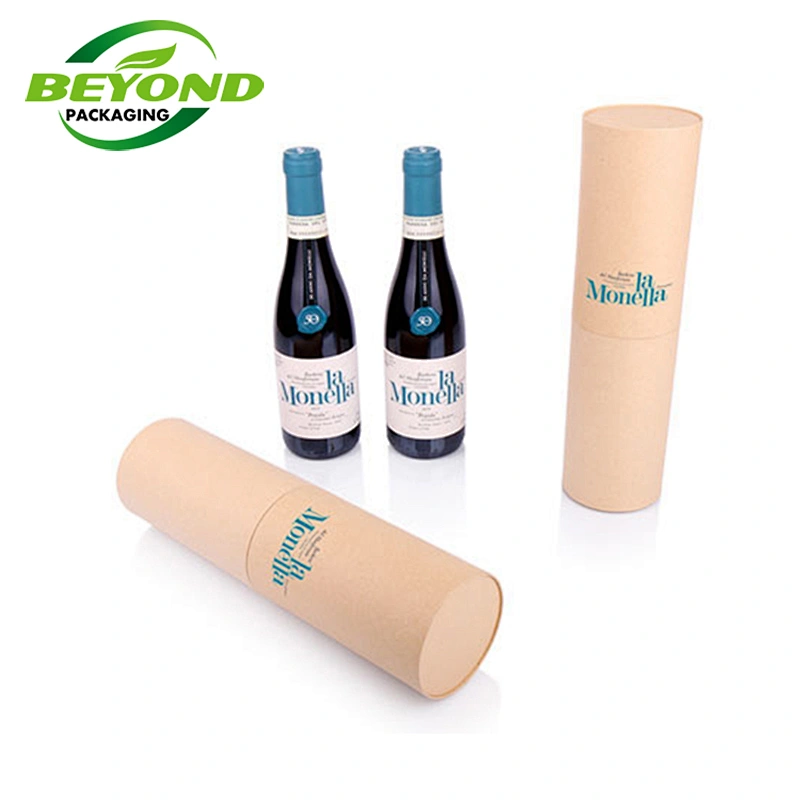 Eco Packaging Biodegradable Eco Kraft Paper Tube Packaging Box For Little Wine