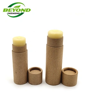 custom printing empty 5g lip balm tub eco friendly push up cosmetic brown kraft paper tube packaging