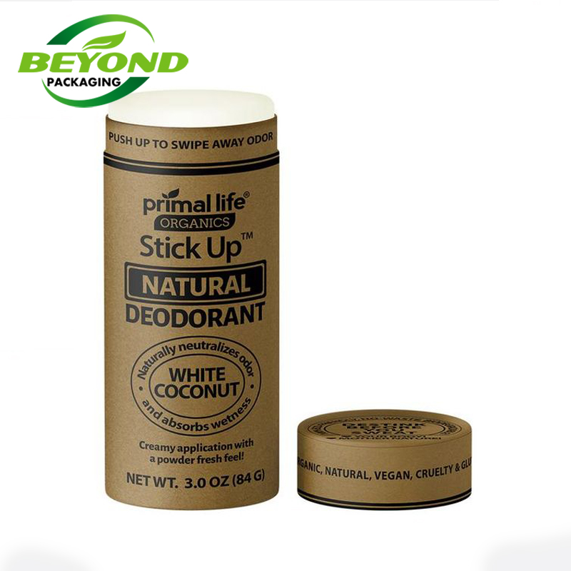 Wholesale Biodegradable Custom Printed Push Up Deodorant Lip Balm Containers Paper Tubes With Logo