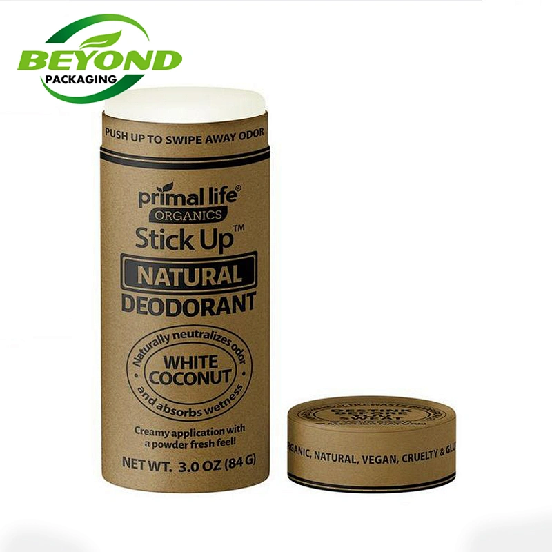 Wholesale Biodegradable Custom Printed Push Up Deodorant Lip Balm Containers Paper Tubes With Logo