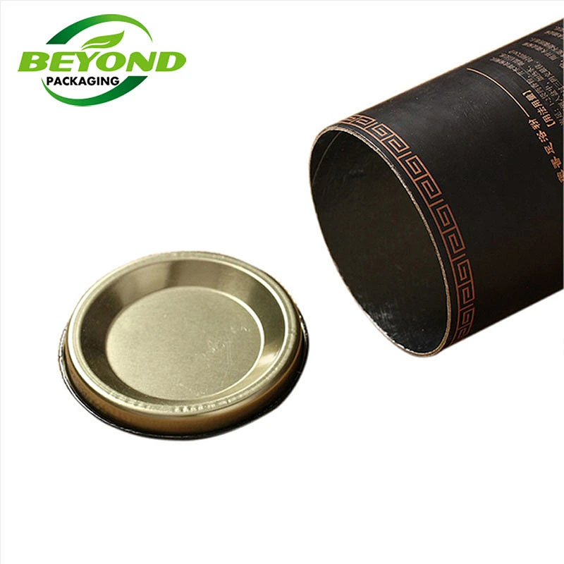 Best Selling CMYK Printing Matte Cardboard Tube Round Cylinder Box Carton Tube Paper Packaging With Metal Lid