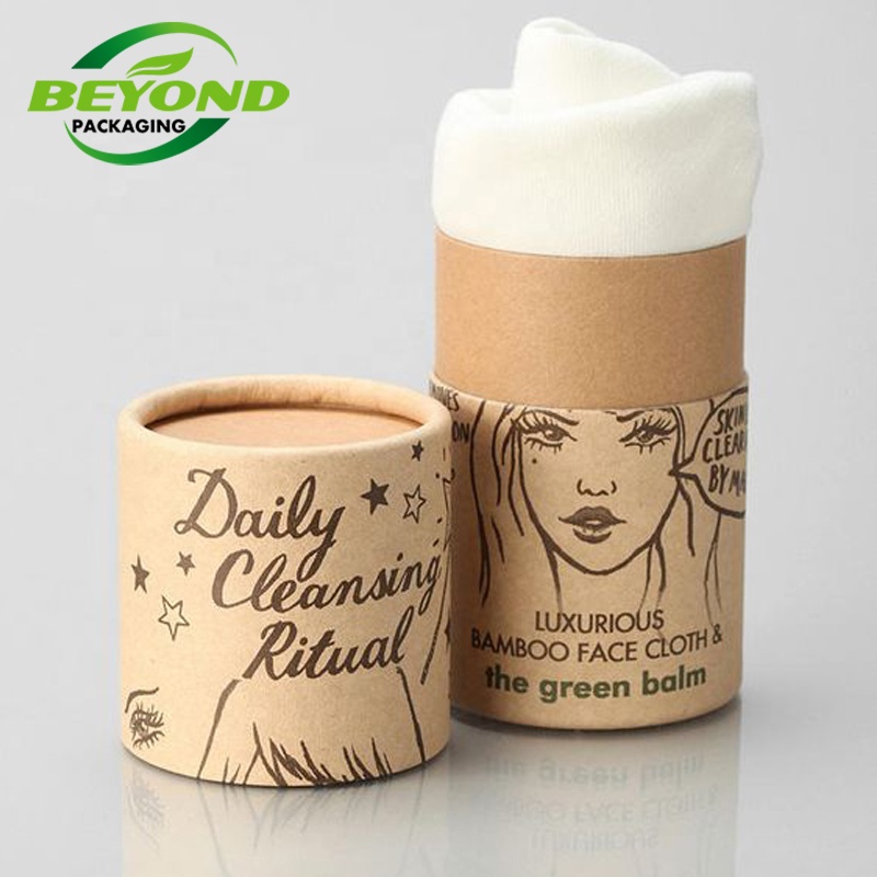 High End Biodegradable Custom Printing Brown Kraft Cardboard Clothes Paper Core Tube Packaging For T-shirt wholesale