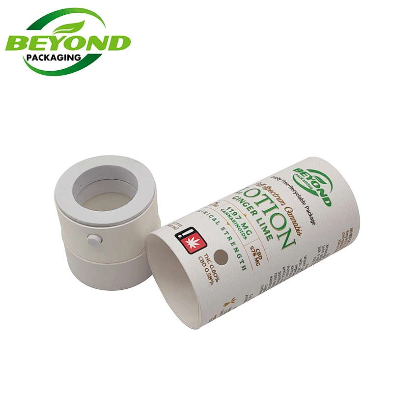 Custom printed cardboard paper tube round box preroll joint packaging for glass ceramic cartridge Child Resistant vape Pen tube