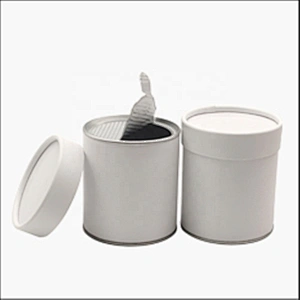 Food Grade Round Aluminium Foil Paper Tube Box For Food Tea Packaging With Paper Lid easy peel lid Metal Bottom