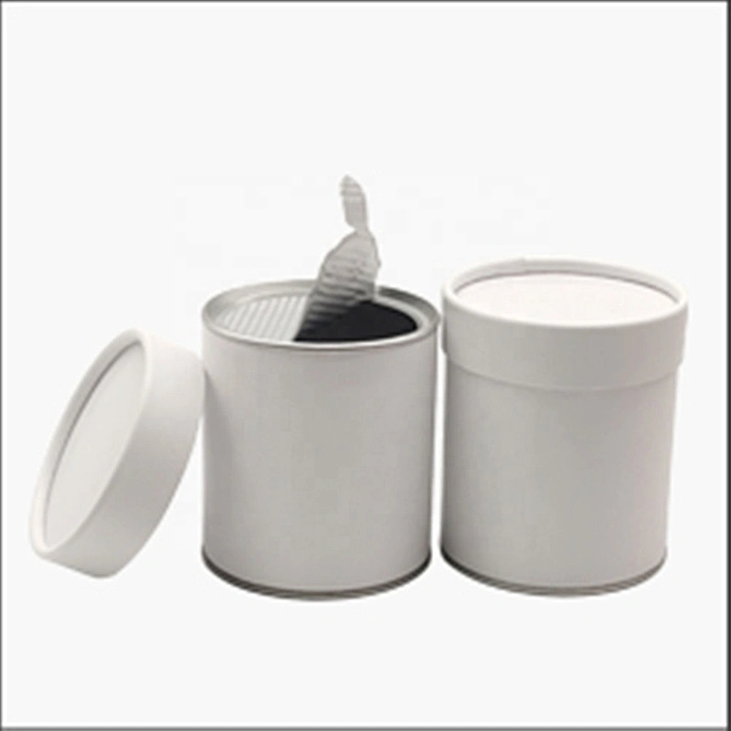 Food Grade Round Aluminium Foil Paper Tube Box For Food Tea Packaging With Paper Lid easy peel lid Metal Bottom