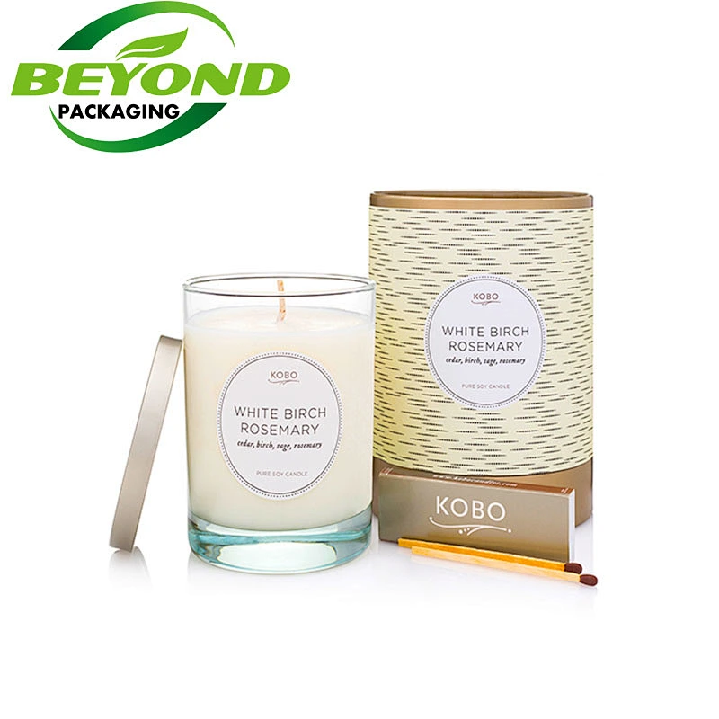 Biodegradable Round Cylinder Circle Luxury Box Customised Candle Boxes Wedding Favour Candle Boxed