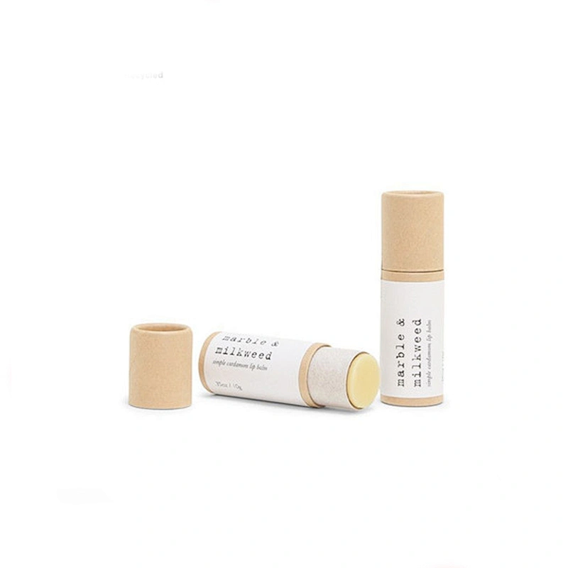 100% Biodegradable Kraft 8mm Lipstick Paper Tube Deodorant Stick Container Lip Balm Container Push Up Paper tube