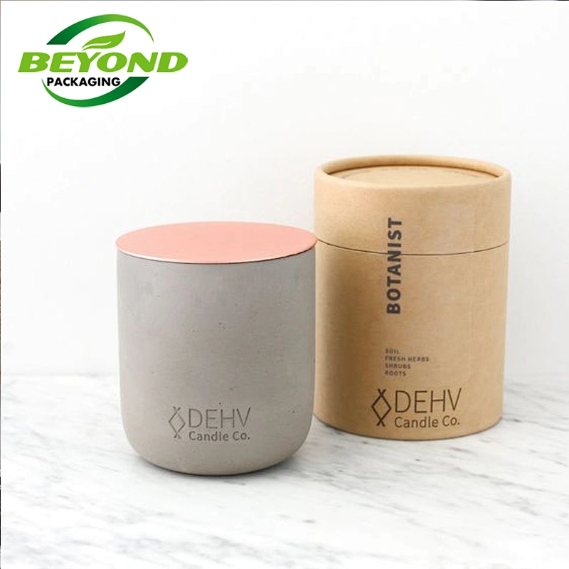 Biodegradable Recycled Large Diameter Cardboard Empty Water Bottle Kraft Paper Tube Cylinder Packaging Round Box