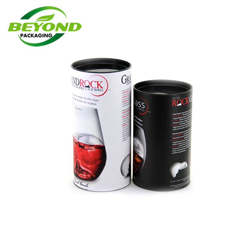 Recycled Cardboard Food Paper Tube Packaging Tin Tea Container Custom Design Box CMYK Printing With Metal Lid