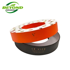 Recycled Food Grade Paper Custom Design Cardboard Round 20pcs Macaron Packaging Box with PET insert