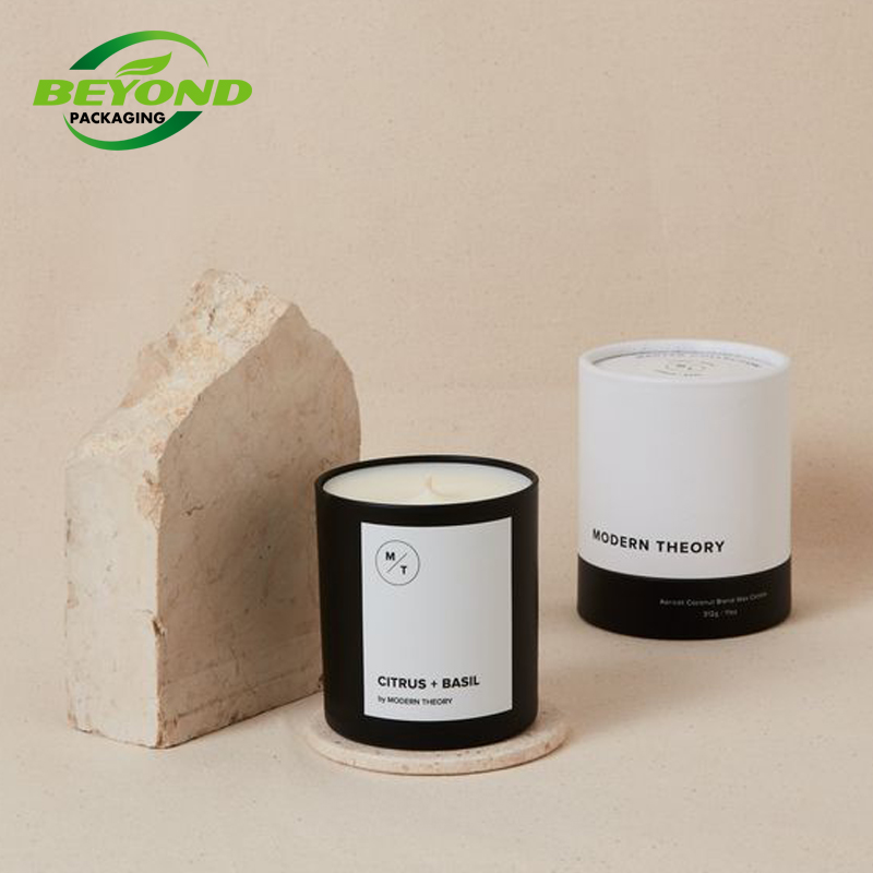Biodegradable Recycled Cylinder Cardboard Gift  Paper Boxes Packaging Custom Round Candle Tube Box