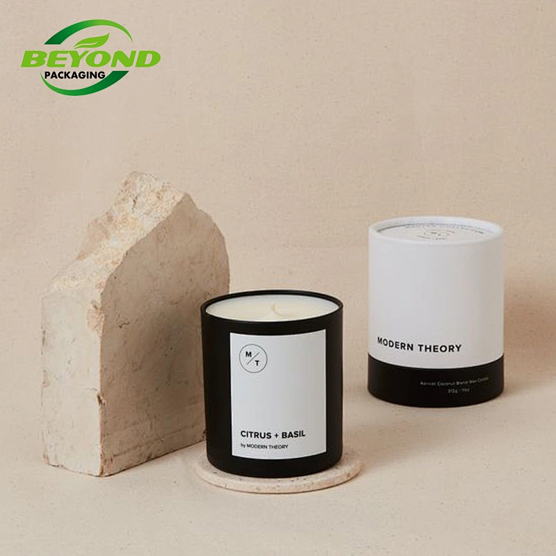 Biodegradable Recycled Cylinder Cardboard Gift  Paper Boxes Packaging Custom Round Candle Tube Box