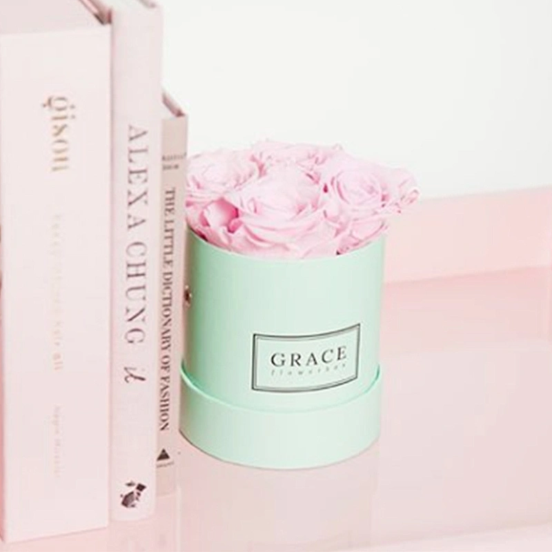 Custom Paper Round Carton Flower Box Packaging for Forever Fresh Flower Packing