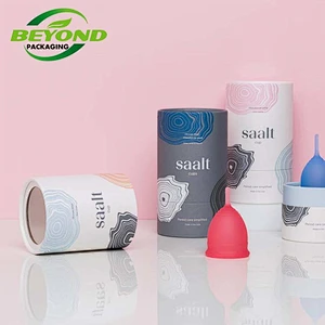 Shenzhen Supplier Beyond Package Waterproof Menstrual Cup Cardboard Tubes Packaging White Paper Cylinder Box With Custom Design