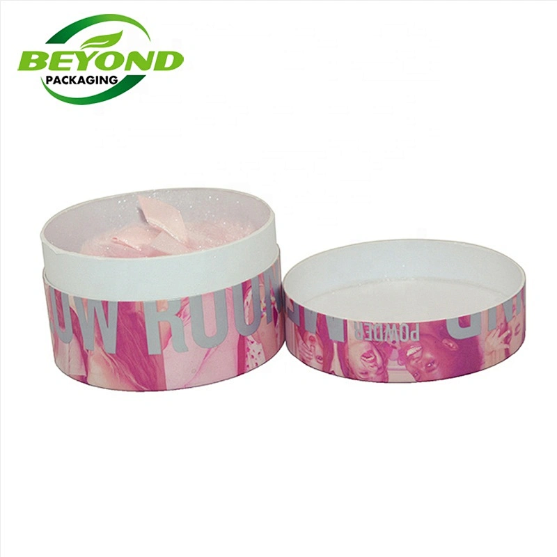Eco friendly custom printing Girl's cosmetic paper packaging box pink loose powder paper tube with sifter inside, Skin-friendly