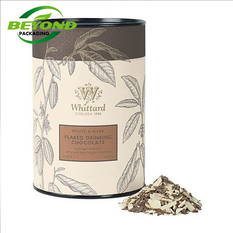Biodegradable Recycled Material Food Grade Custom Printed Paper Tube Packaging Tea Container Paper Jar
