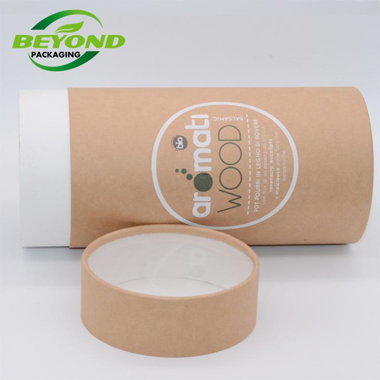 Natural Craft Custom Printing Round Paper Gift Tube Human Hair Wig Hair Extension Box Packaging Custom Logo With PVC Window