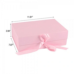 Custom Recycled Printing Flat Folding Square Rigid Paper Packaging Cardboard pink large Magnetic Closure Gift Box