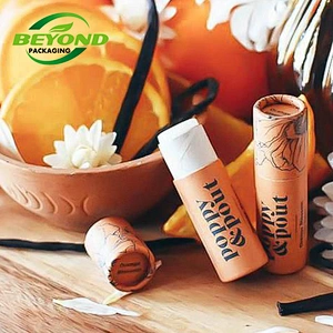 Round kraft cardboard paper tube packaging wholesale for push up lip balm container biodegradable cardboard paper tube