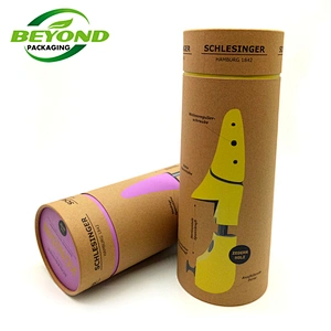 Custom Printed Creative Round Kraft Paper Tube Packaging with Dew Waist Line For Yoga Mat Packaging