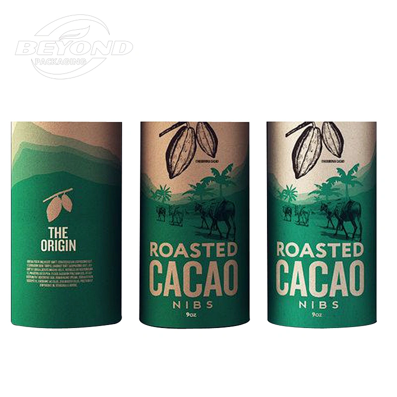 Custom Printing Brown Environmental Protection Paper Tube Packaging For Coffee