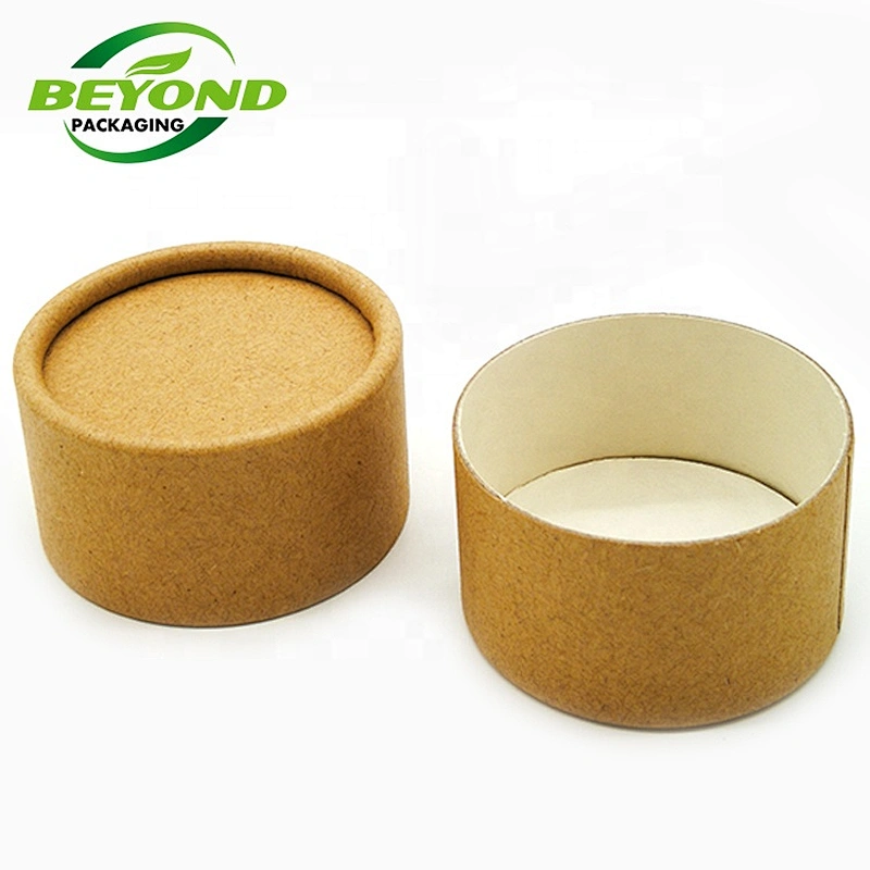 2020 Eco Friendly Surface Printing Round Cardboard lip balm Container Recycled Brown Kraft Paper Tube With Paper Lid Custom