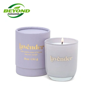 Biodegradable Recycled Cylinder Cardboard Gift  Paper Boxes Packaging Custom Round Candle Tube Box