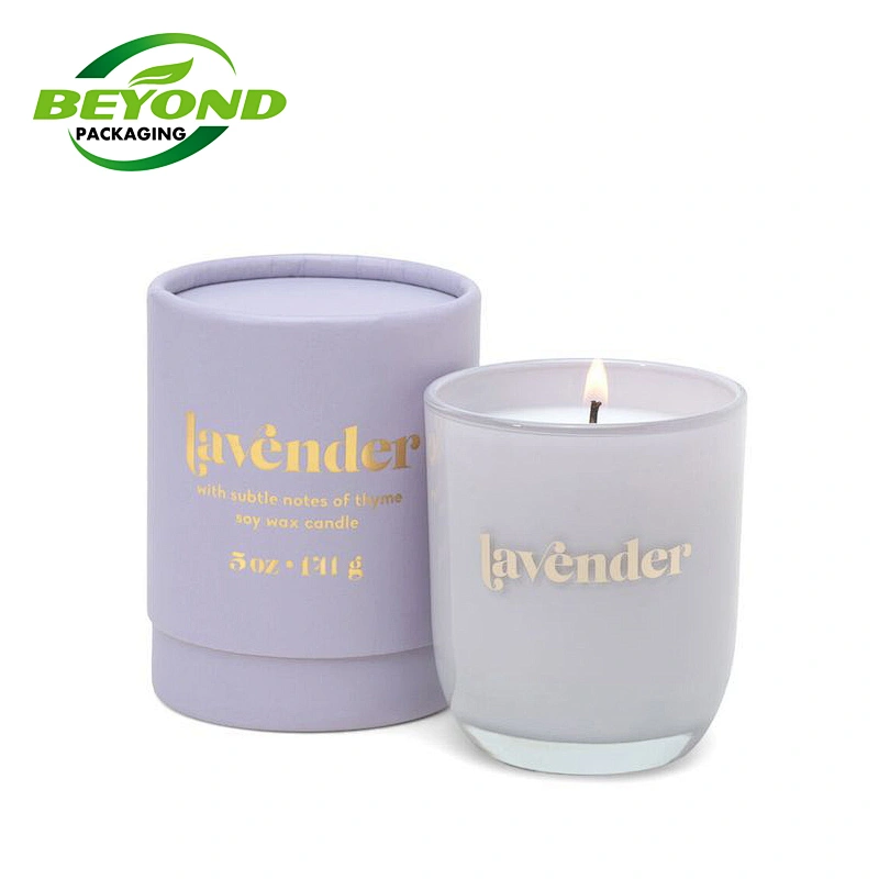 Biodegradable Recycled Cylinder Cardboard Gift  Paper Boxes Packaging Custom Round Candle Tube Box