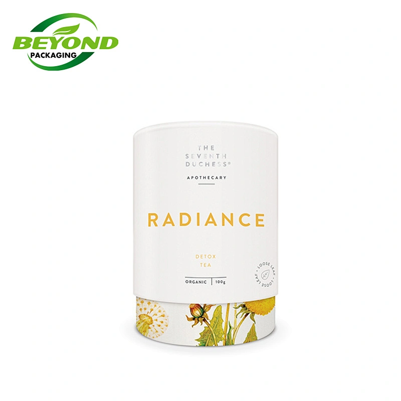 creative design biodegradable packaging cylinder container food grade Tea round box packaging gift paper tube