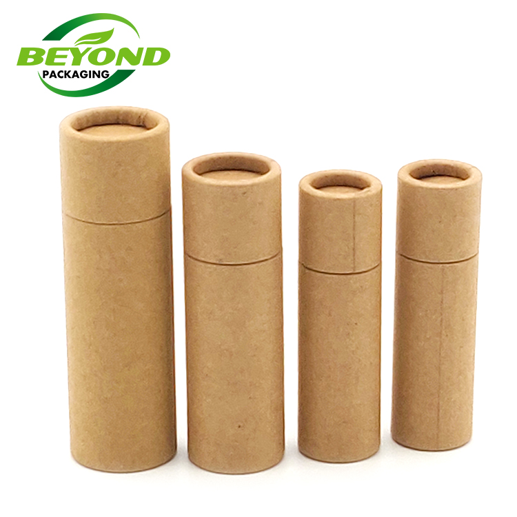 Wholesale Recycled 0.3oz 7g Good Quality Cardboard Lip Balm Container Push Up Paper Tube for Lipstick/Lip Balm Packaging
