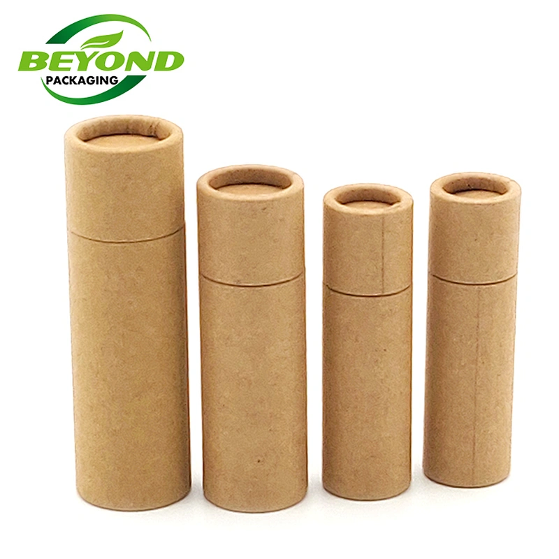 Wholesale Recycled 0.3oz 7g Good Quality Cardboard Lip Balm Container Push Up Paper Tube for Lipstick/Lip Balm Packaging