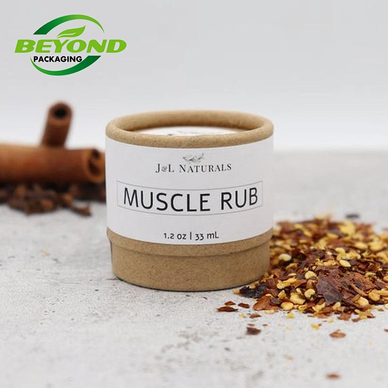 Custom Lip Balm Cardboard Biodegradable Cylinder Custom Printed Paper Tube Body Balm Jar Container