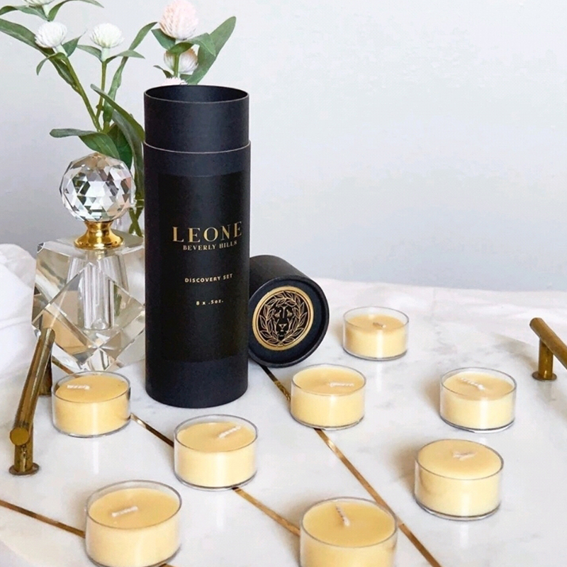 Custom Printed Handmade Soy Wax Private Label Round Candle Box Luxury Candle Glass Jar  Cylinder Candle Paper Tube Packaging