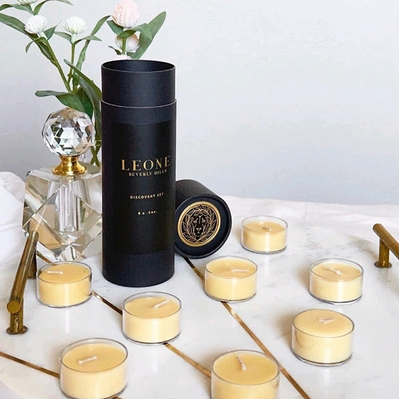 Custom Printed Handmade Soy Wax Private Label Round Candle Box Luxury Candle Glass Jar  Cylinder Candle Paper Tube Packaging