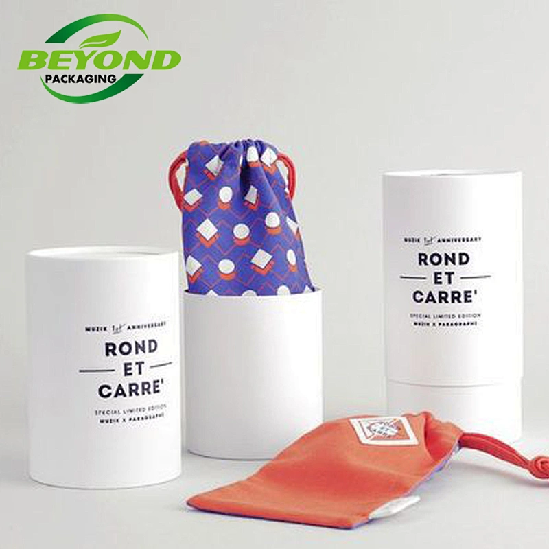 Custom design white art paper cardboard cosmetic packaging tube box round kraft paper tube for candle